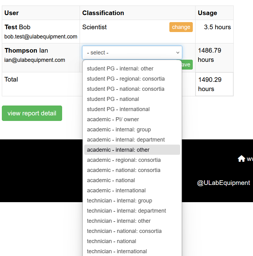 advanced reporting user categories